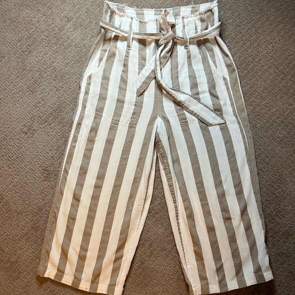 Topshop paper bag waist wide ankle pants - Picture 1 of 3